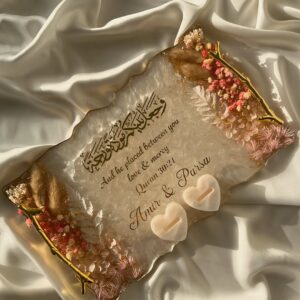 Eternal Love Rectangle Ring Platter – Personalized Nikah Tray