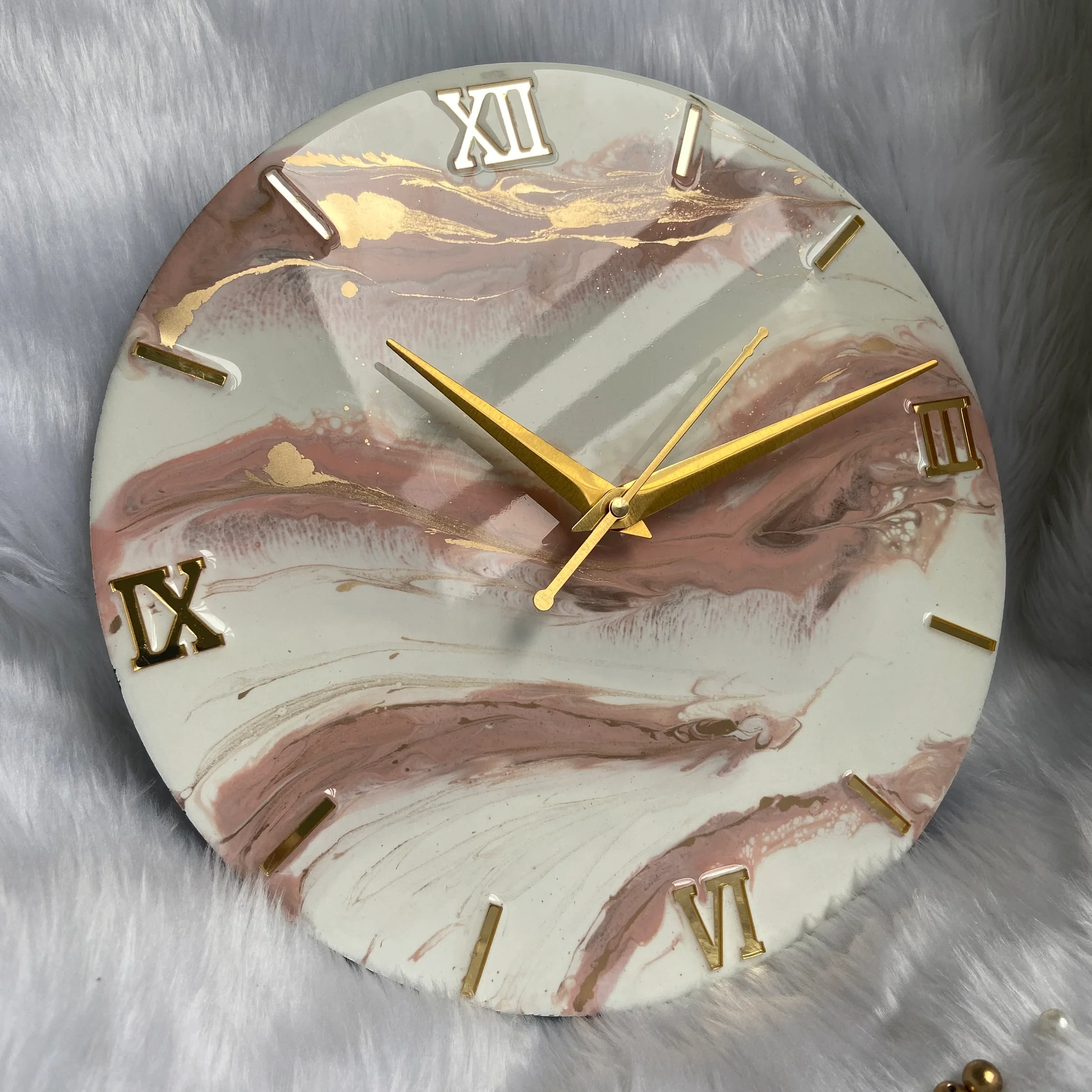 Personalized Resin Wall Clock (12 inch) – Elegant Islamic Home Decor